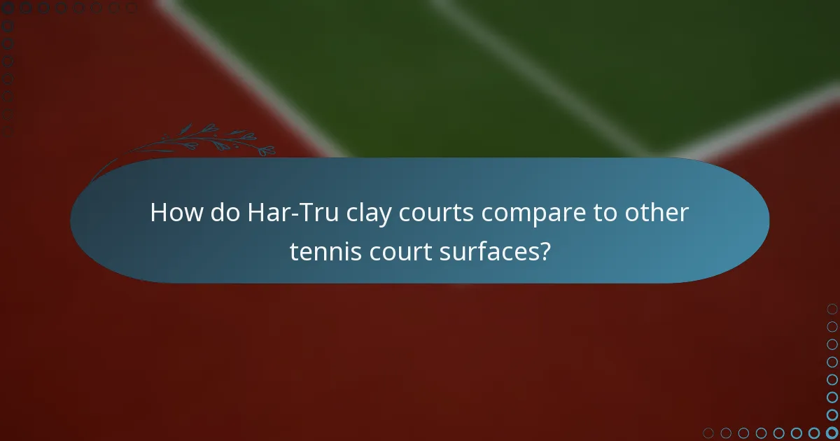 How do Har-Tru clay courts compare to other tennis court surfaces?
