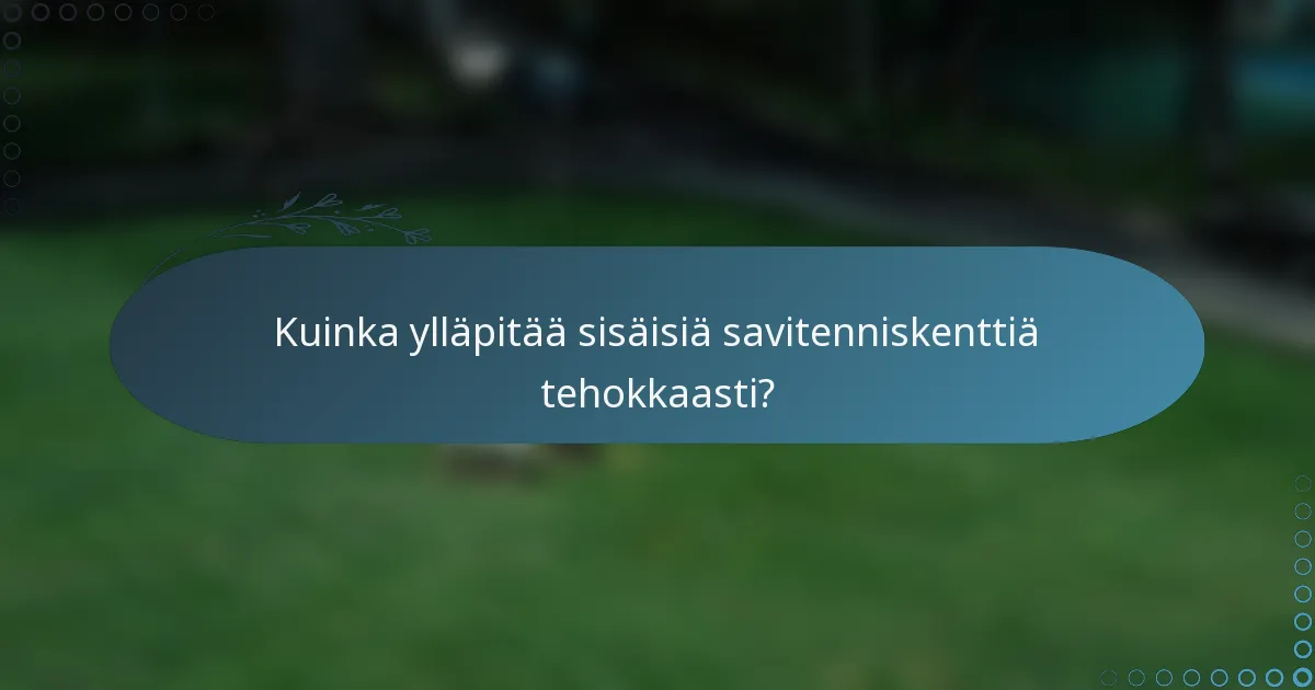 Kuinka ylläpitää sisäisiä savitenniskenttiä tehokkaasti?