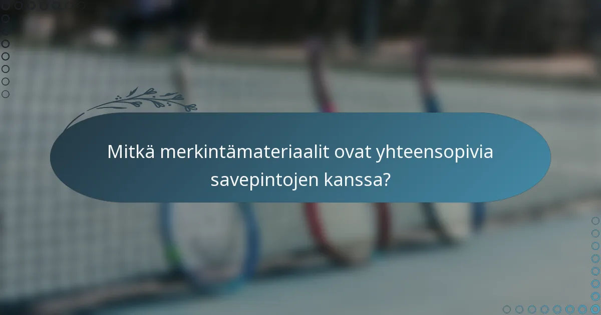 Mitkä merkintämateriaalit ovat yhteensopivia savepintojen kanssa?