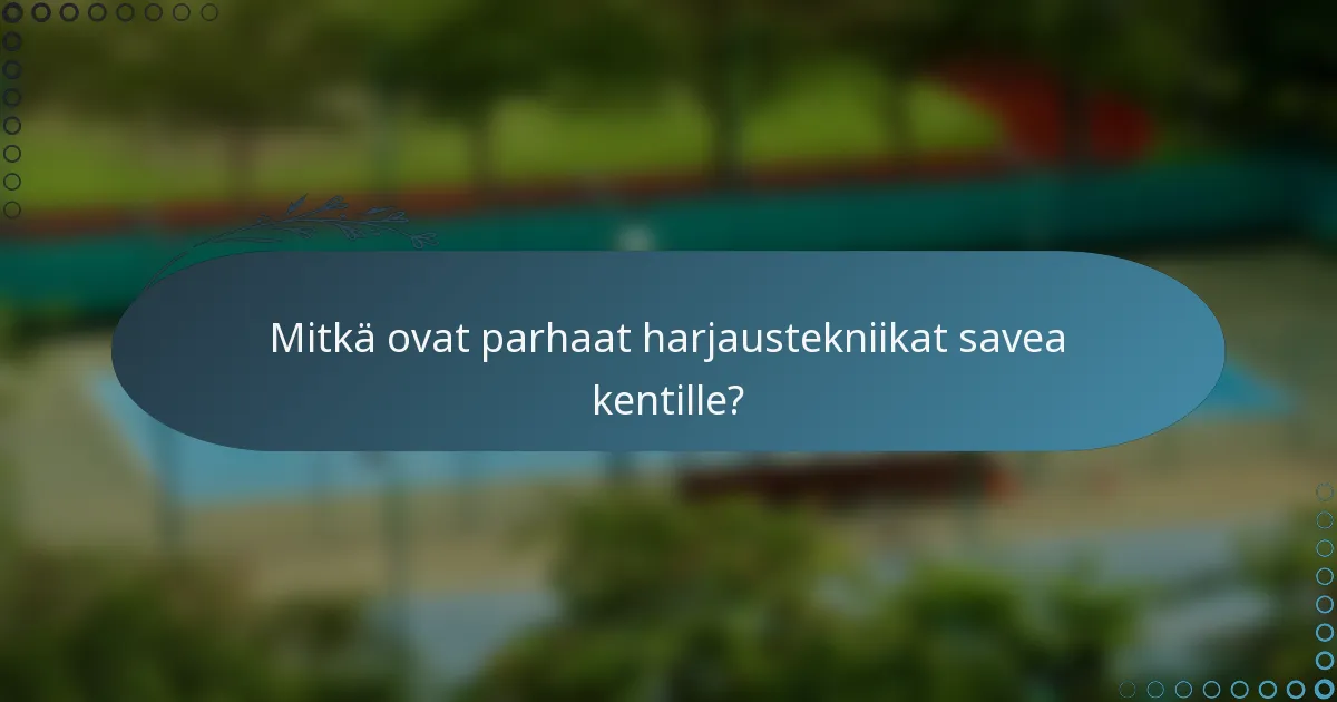 Mitkä ovat parhaat harjaustekniikat savea kentille?